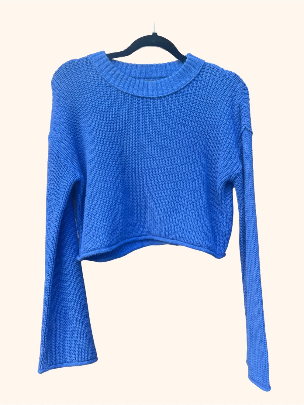 wild fable Bright Blue Cropped Crewneck Sweater